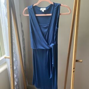 LOFT Deep Blue Sleeveless Midi Dress